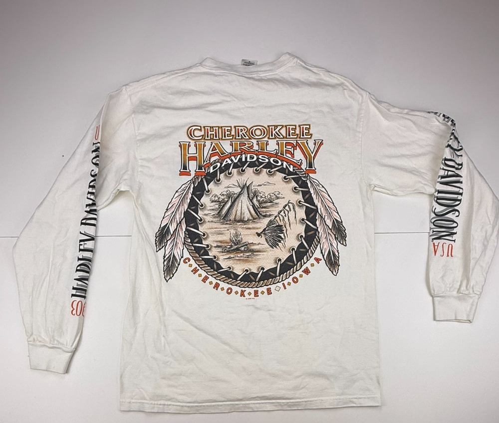 Vintage 2000 Harley-Davidson Cherokee Iowa Men's Long Sleeve T-Shirt – Size Med